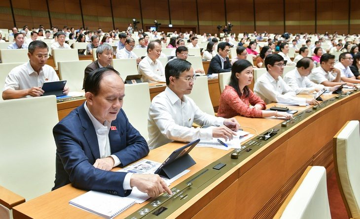 Chính thức bổ sung chế độ cảnh vệ với Thường trực Ban Bí thư và 2 chức danh- Ảnh 1. Quang cảnh phiên họp Quốc hội - Ảnh: Media Quốc hội